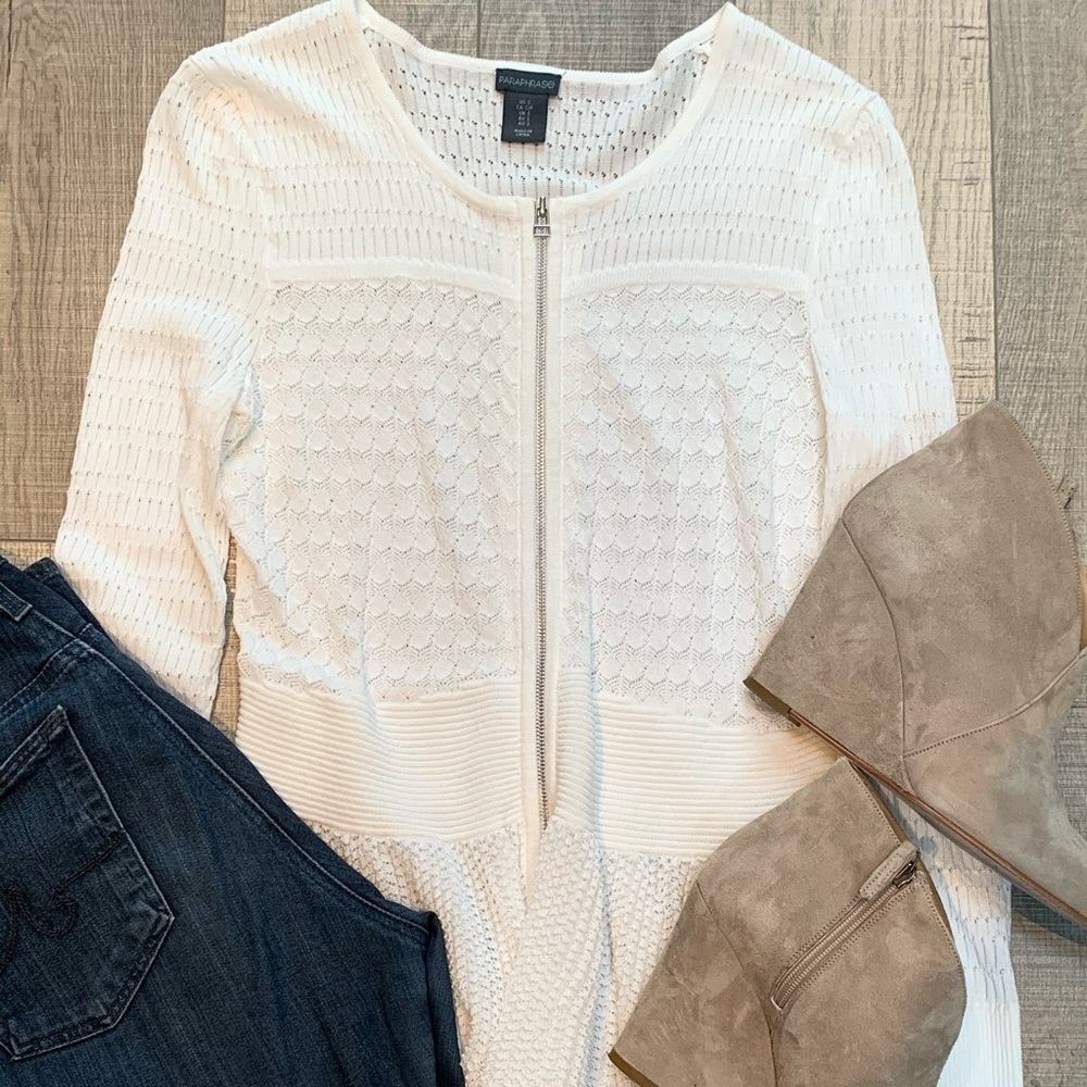 Paraphrase zipper cardigan